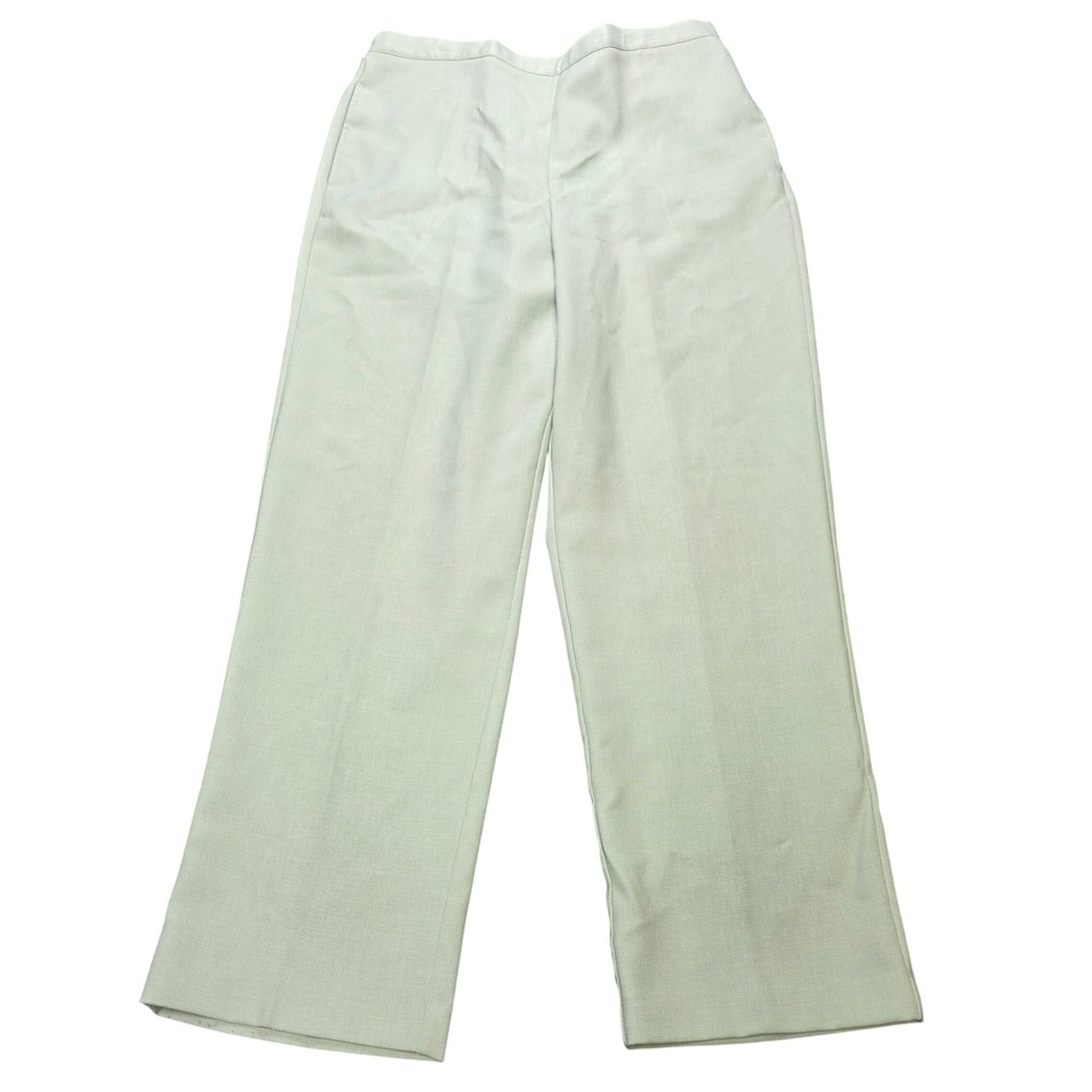 Alfred Dunner Straight Leg Pull On Pants Women's Size 16 Green High Rise Career